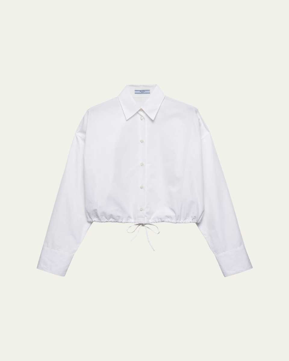 Drawstring Poplin Shirt